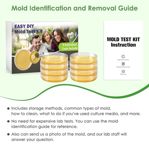 Mold Test Kit for Home, 8 Simple Detection Tests, DIY Mold Detector at Home, Test HVAC System, Home Surfaces & Indoor Air Quality Testing Kits Includes Detailed Mold Identification Guide in Kuwait