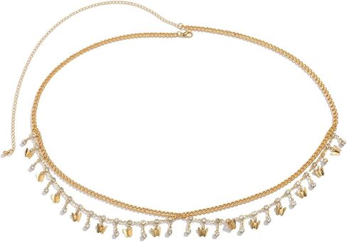 AOEDEJ Adjustable Gold Waist Chain for Women Summer Dainty Layered Belly Chains Satellite Beads Pearl Design for Beach, Wedding, Party in Saudi Arabia