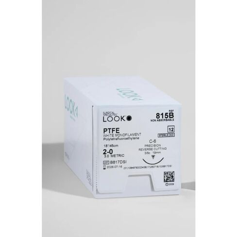 Look X815B PTFE خيوط أحادية بيضاء اللون 2/0 18 C-6 12/Bx in Kuwait