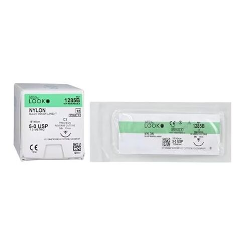 لوك 1285B خيوط نايلون سوداء أحادية القطع عكسية C3 3/8 دائرة 5-0 18 بوصة 12/Bx in Kuwait