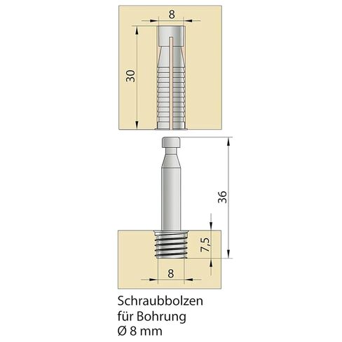 KNAPP Quick-Set 2 Part Locking Dowel – Self-Tightening for Secure, Durable Woodworking Joints - Ideal for CNC & Versatile Use - Rapid, Glue-Free Assembly - 8 mm/8-100 in Saudi Arabia
