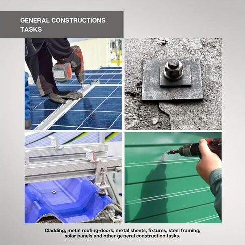 100PCS Automatic Screws Galvanized with Corrosion-Resistant Washer, Crosshead Hex for Sheet Metal, Roofing, Silver in Saudi Arabia