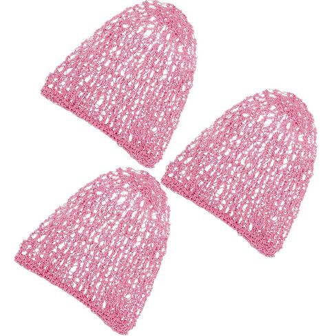 3 قطع من شبكة الشعر للنساء، شبكة شعر رايون ناعمة من الكروشيه، شبكة شعر طويلة وقصيرة لتجعيد الشعر لعمال خدمة الطعام أثناء النوم (أسود) in Kuwait