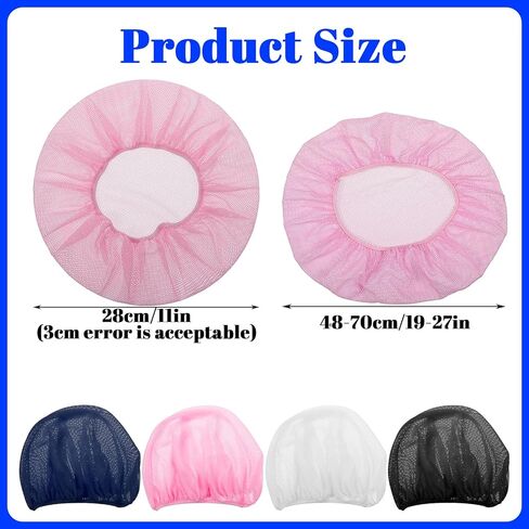 4pcs Mesh Hair Net for Sleeping, Net Plopping Cap for Drying Curly Hair, Curly Hair Drying Cap for Women Sleeping Dry Hairs, Kitchen Home Use (Black, Navy, Dark Blue, Gray) in Saudi Arabia