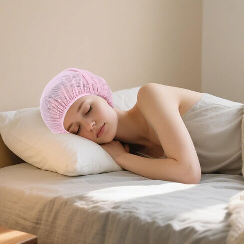 4pcs Mesh Hair Net for Sleeping, Net Plopping Cap for Drying Curly Hair, Curly Hair Drying Cap for Women Sleeping Dry Hairs, Kitchen Home Use (Black, Navy, Dark Blue, Gray) in Saudi Arabia