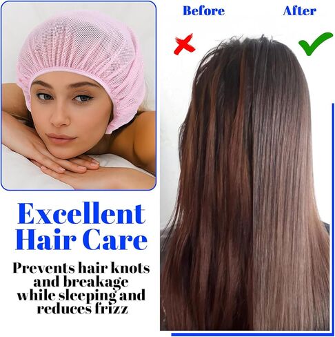 4pcs Mesh Hair Net for Sleeping, Net Plopping Cap for Drying Curly Hair, Curly Hair Drying Cap for Women Sleeping Dry Hairs, Kitchen Home Use (Black, Navy, Dark Blue, Gray) in Saudi Arabia