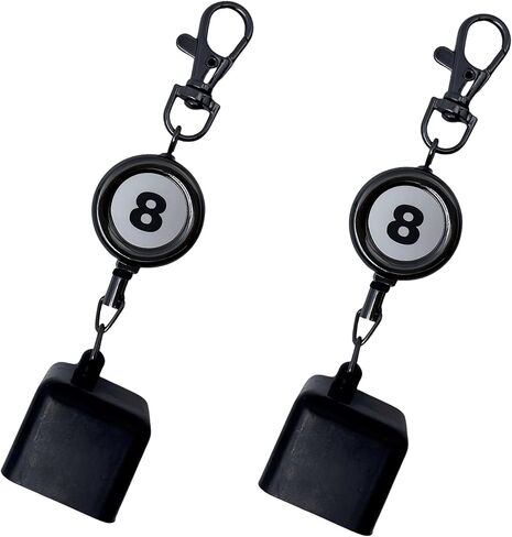 2-Pack Retractable Pool Chalk Holders with Belt Clip & Keychain | Billiard Cue Chalk Keeper Case for Snooker Game Training & Practice Accessories in Kuwait