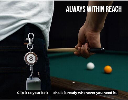 2-Pack Retractable Pool Chalk Holders with Belt Clip & Keychain | Billiard Cue Chalk Keeper Case for Snooker Game Training & Practice Accessories in Kuwait