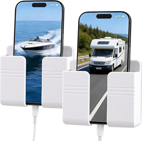 RV Accessories: Boat Accessories & Camper Accessory - Wall Phone Holder for Dorm Room & Apartment Essentials - Travel Trailer & RV Essentials for Inside and Pontoon Boat Accessory(2Pcs-White) in Kuwait