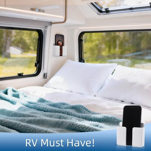 RV Accessories: Boat Accessories & Camper Accessory - Wall Phone Holder for Dorm Room & Apartment Essentials - Travel Trailer & RV Essentials for Inside and Pontoon Boat Accessory(2Pcs-White) in Saudi Arabia