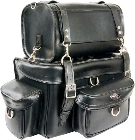 Milwaukee Leather MP8100-BLK-PCS Black Heavy Duty Plain Sissy Bar Bag (18X12X9) in Saudi Arabia