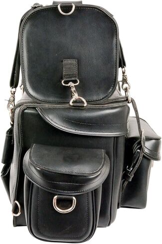 Milwaukee Leather MP8100-BLK-PCS Black Heavy Duty Plain Sissy Bar Bag (18X12X9) in Saudi Arabia