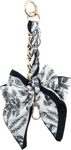 MY MIRONEY Handbag Extender Chain Brown Silk Bowknot Purse Chain Strap Extender Replacement Women Bag Scarf Decoration for Purse, Handbags, Shoulder Bag, Cross Body Bag in Kuwait