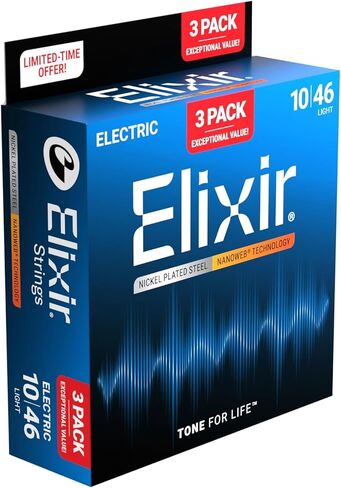 أوتار جيتار كهربائي OPTIWEB Light 16572 من Elixir .010-.046 (3 عبوات 19052) in Saudi Arabia
