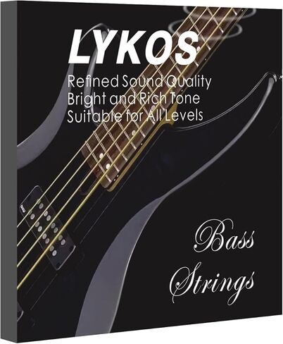 Lykos Electric Bass Guitar Strings Full sets,Stainless Steel Hex-Core Copper Wire Coated with Nickel Wound,45-100 Gauge 4-String set in Kuwait