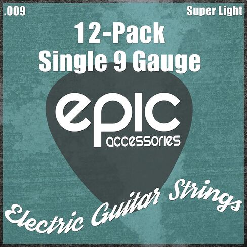 12-Pack .009 Gauge High E String Single Electric Guitar Strings Individually Wrapped 9 Gauge Pack of 12 in Saudi Arabia