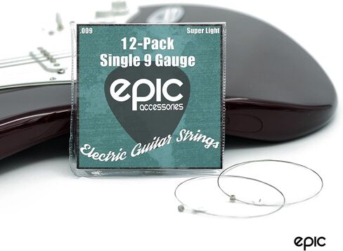 12-Pack .009 Gauge High E String Single Electric Guitar Strings Individually Wrapped 9 Gauge Pack of 12 in Saudi Arabia