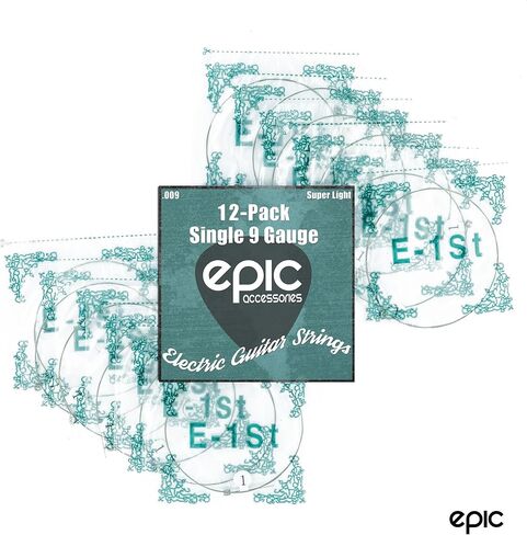 12-Pack .009 Gauge High E String Single Electric Guitar Strings Individually Wrapped 9 Gauge Pack of 12 in Saudi Arabia
