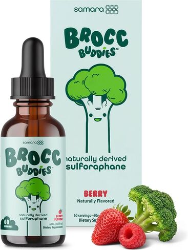 براعم البروكلي سائل السلفورافان للأطفال - البروكورافانين المنشط + الميروزيناز - مكمل البروكلي السلفورافان الجلوكوزينولات - دعم الدماغ والمزاج - نكهة التوت - 60 حصة in Kuwait