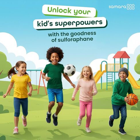 براعم البروكلي سائل السلفورافان للأطفال - البروكورافانين المنشط + الميروزيناز - مكمل البروكلي السلفورافان الجلوكوزينولات - دعم الدماغ والمزاج - نكهة التوت - 60 حصة in Kuwait