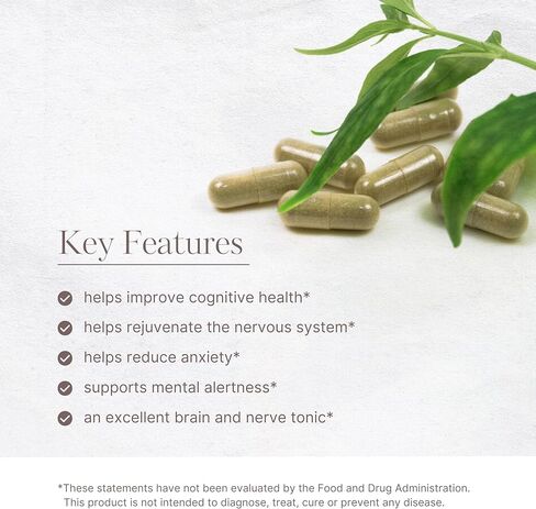 أكشار أيورفيدا - مكمل براهمي باكوبا 500 ملغ، نظام تجديد، حبوب باكوبا لدعم الوظيفة الإدراكية للبالغين، نباتي باكوبا مونيري لم يتم الإساءة إلى الحيوانات لتصنيعه (60 قطعة) in Kuwait