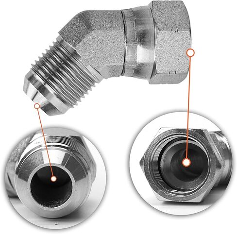 6502-10-10 Hydraulic Fitting Replacement 45° Elbow 5/8" JIC (7/8"-14 thread) Male x 5/8" JIC (7/8"-14 thread) Female Swivel 45 Degree Carbon Steel in Saudi Arabia
