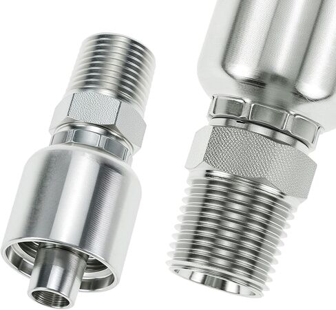 QWORK 12 Pack Hydraulic Hose Fittings, 1/2" Hose x 1/2" NPTF Male Pipe Thread Hydraulic Hose Crimp Fitting End in Kuwait