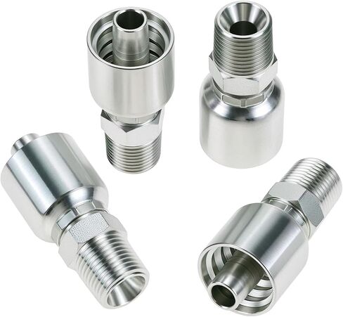 QWORK 12 Pack Hydraulic Hose Fittings, 1/2" Hose x 1/2" NPTF Male Pipe Thread Hydraulic Hose Crimp Fitting End in Kuwait