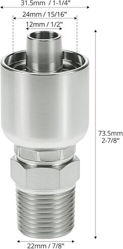 QWORK 12 Pack Hydraulic Hose Fittings, 1/2" Hose x 1/2" NPTF Male Pipe Thread Hydraulic Hose Crimp Fitting End in Kuwait