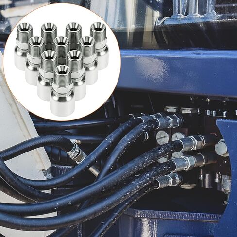 QWORK 12 Pack Hydraulic Hose Fittings, 1/2" Hose x 1/2" NPTF Male Pipe Thread Hydraulic Hose Crimp Fitting End in Kuwait