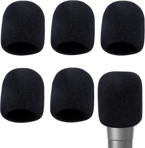 أغطية الميكروفون الإسفنجية، 6 قطع من أغطية الميكروفون الإسفنجية الناعمة، غطاء مرشح البوب ​​للزجاج الأمامي للميكروفون للحماية من الضوضاء وغطاء جورب الرياح ملحقات الميكروفونات لمعظم الميكروفونات المحمولة القياسية in Kuwait