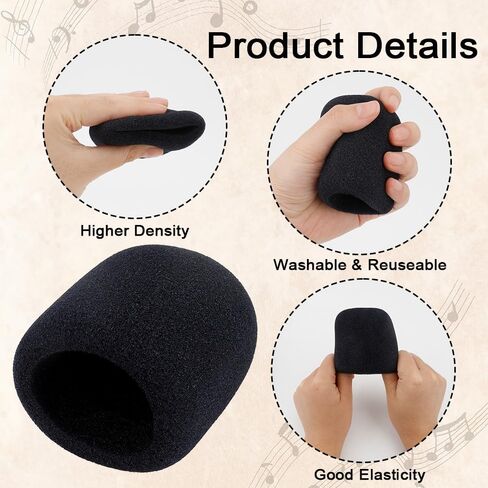أغطية الميكروفون الإسفنجية، 6 قطع من أغطية الميكروفون الإسفنجية الناعمة، غطاء مرشح البوب ​​للزجاج الأمامي للميكروفون للحماية من الضوضاء وغطاء جورب الرياح ملحقات الميكروفونات لمعظم الميكروفونات المحمولة القياسية in Kuwait