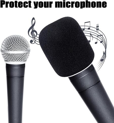 أغطية الميكروفون الإسفنجية، 6 قطع من أغطية الميكروفون الإسفنجية الناعمة، غطاء مرشح البوب ​​للزجاج الأمامي للميكروفون للحماية من الضوضاء وغطاء جورب الرياح ملحقات الميكروفونات لمعظم الميكروفونات المحمولة القياسية in Kuwait