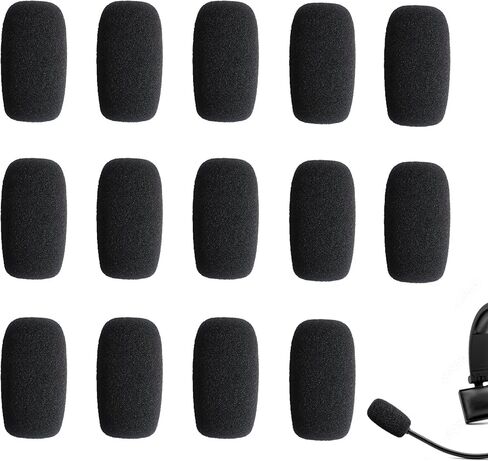 14-Pack Lavalier Microphone Foam Covers – 1.4" Windshields for Wireless Lapel Mics – Noise-Reducing Windscreens for Interviews, Podcasting, Vlogging, Video Recording in Kuwait