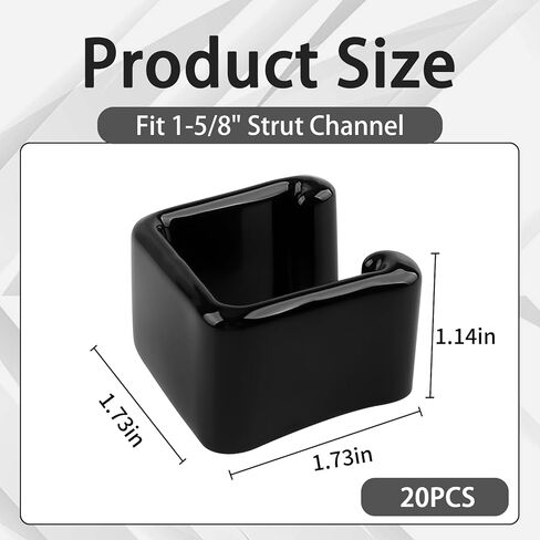 1-5/8" Safety Strut Channel End Cap,20PCS Black Rubber End Caps for Standard Unistrut Channel,Protection Cover for Square Metal Tubing (20) in Saudi Arabia