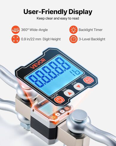 VEVOR Digital Crane Scale, 22000 lbs/10 T Max Capacity, Heavy Duty Industrial Hanging Scale with Cast Aluminum Case & LCD Display, 5 lbs Division & 3 Unit Switch, Remote Control for Garage Factory in Saudi Arabia