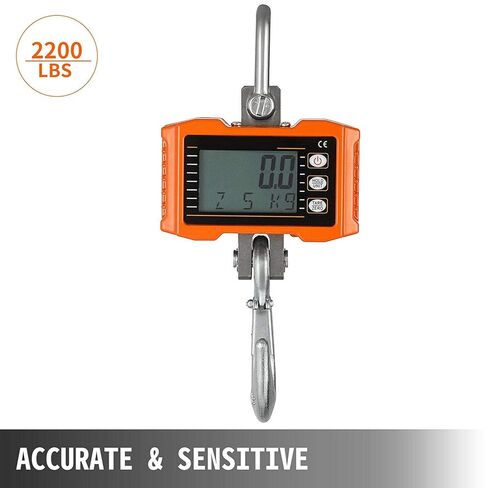Crane Scale 1000KG 2200LBS Heavy Duty Hanging Scale Digital Crane Scale with Backlit LED Display for Farm Hunting Construction Factory Measuring Tool in Saudi Arabia