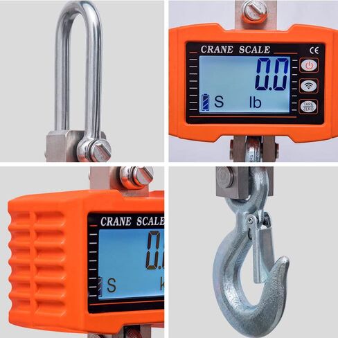 Crane Scale 1000KG 2200LBS Heavy Duty Hanging Scale Digital Crane Scale with Backlit LED Display for Farm Hunting Construction Factory Measuring Tool in Saudi Arabia