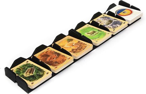 Card Holding Organizer for Catan Game, 6 Stacks of Cards, 3x15 inches, Non-Slip tabs, Made in The USA in Saudi Arabia