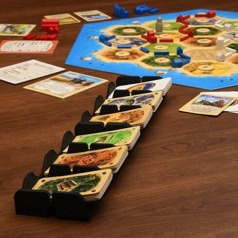 Card Holding Organizer for Catan Game, 6 Stacks of Cards, 3x15 inches, Non-Slip tabs, Made in The USA in Saudi Arabia