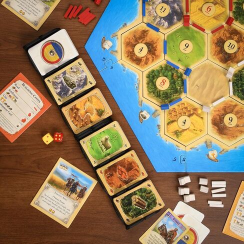 Card Holding Organizer for Catan Game, 6 Stacks of Cards, 3x15 inches, Non-Slip tabs, Made in The USA in Saudi Arabia