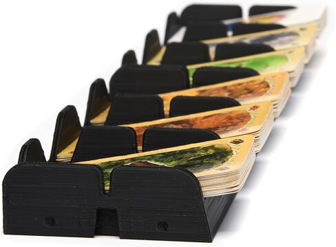 Card Holding Organizer for Catan Game, 6 Stacks of Cards, 3x15 inches, Non-Slip tabs, Made in The USA in Saudi Arabia