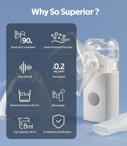 البخاخات المحمولة للحيوانات الأليفة للكلاب والقطط - جهاز استنشاق بالموجات فوق الصوتية المحمول هادئ الهمس مع أقنعة عالمية، آلة رذاذ احترافية من أجل صحة يومية متعددة الأنواع وراحة تنفسية in Kuwait