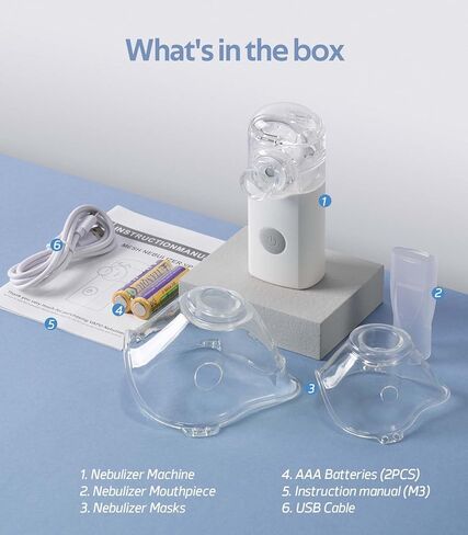 البخاخات المحمولة للحيوانات الأليفة للكلاب والقطط - جهاز استنشاق بالموجات فوق الصوتية المحمول هادئ الهمس مع أقنعة عالمية، آلة رذاذ احترافية من أجل صحة يومية متعددة الأنواع وراحة تنفسية in Kuwait