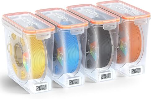 YOOPAI Pro Filament Storage Box with Temperature & Humidity Monitor – Single Spool Airtight Filament Container, Visible Temperature & Humidity Display, Moisture & Dust Proof for 3D Printing(4 Pack) in Saudi Arabia