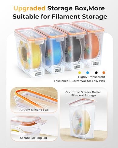 YOOPAI Pro Filament Storage Box with Temperature & Humidity Monitor – Single Spool Airtight Filament Container, Visible Temperature & Humidity Display, Moisture & Dust Proof for 3D Printing(4 Pack) in Saudi Arabia