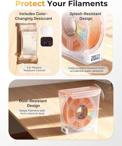 YOOPAI Pro Filament Storage Box with Temperature & Humidity Monitor – Single Spool Airtight Filament Container, Visible Temperature & Humidity Display, Moisture & Dust Proof for 3D Printing(4 Pack) in Saudi Arabia