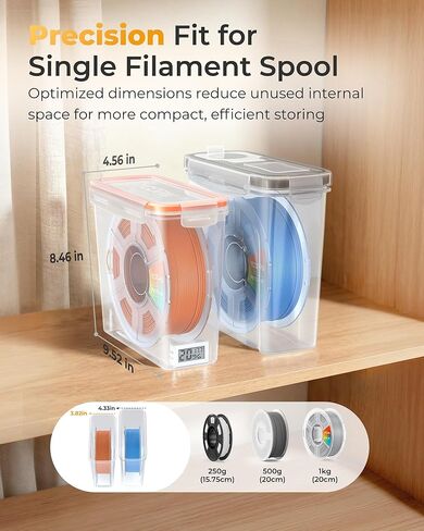 YOOPAI Pro Filament Storage Box with Temperature & Humidity Monitor – Single Spool Airtight Filament Container, Visible Temperature & Humidity Display, Moisture & Dust Proof for 3D Printing(4 Pack) in Saudi Arabia