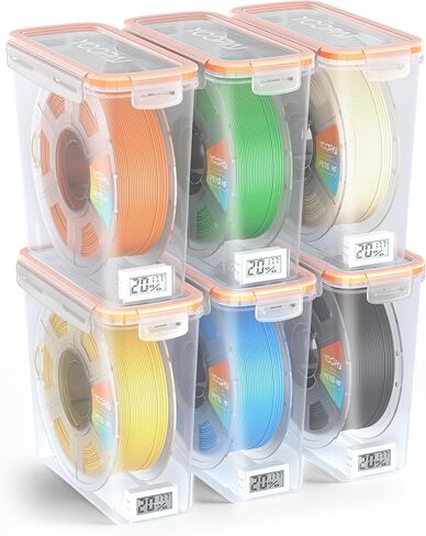 YOOPAI Pro Filament Storage Box with Temperature & Humidity Monitor – Single Spool Airtight Filament Container, Visible Temperature & Humidity Display, Moisture & Dust Proof for 3D Printing(4 Pack) in Kuwait