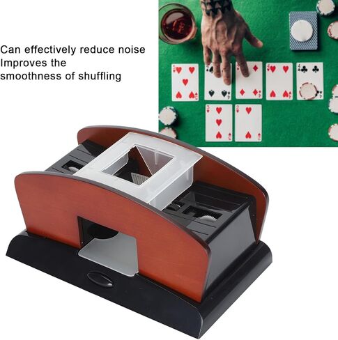 Diydeg Automatic Card Shuffler، مفتاح تشغيل واحد، تقليل الضوضاء، خلط سريع، ملحق مريح، تصميم محمول، 2 سطح السفينة، خلط لعبة البوكر لألعاب الحفلات العائلية in Saudi Arabia